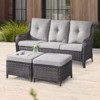 POCASSY 74" Wide Outdoor Wicker Patio Sofa with Cushions - 2 of 4