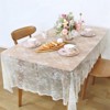 Wikineon Lace Tablecloth 5 Pack Ivory Wedding Table Cloth 60 x 120 Inch Rustic Table Overlay Sheer Table Cloths for Vintage Party Floral Decorations - 2 of 4