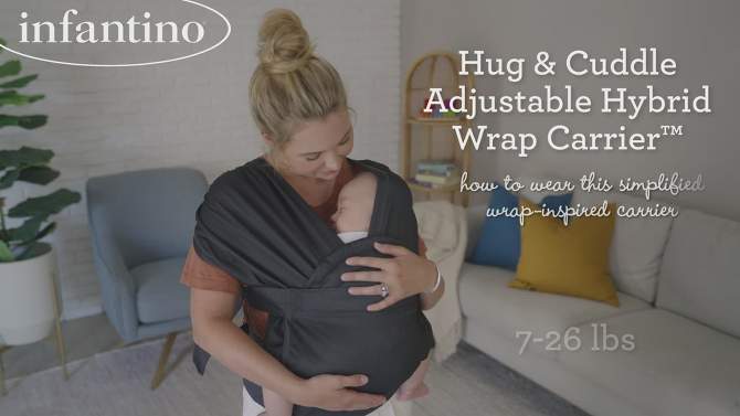 Infantino Hug &#38; Cuddle Adjustable Hybrid Wrap Baby Carrier, 2 of 15, play video