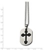 Black Bow Jewelry Stainless Steel and Black Budded Cross Two Piece Dog Tag Necklace - image 2 of 4