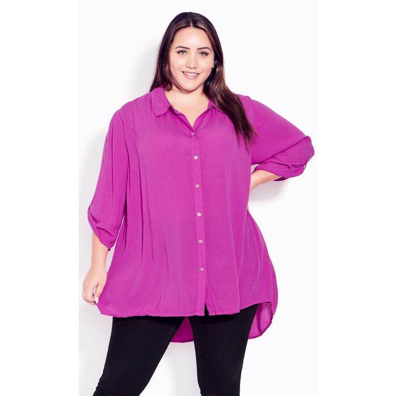 Women's Plus Size Island Breeze Tunic - purple | EVANS, 1 of 8