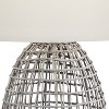Pacific Coast Lighting Oahu 28 1/4" Tall Basket Modern Coastal End Table Lamp Cool Gray Finish Rattan Single Off-White Shade Living Room Bedroom - 3 of 4