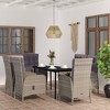 vidaXL Patio Dining Set with Cushions Gray and Black Garden Chair 7 Piece - 55.1" Table Length Gray and Black 6 Chairs - 2 of 4