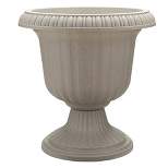 Southern Patio Large 14 Inch Outdoor Home Lightweight Resin Utopian Urn Flower Planter Pot for Entryways and Backyard Patios, Stone