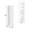 SKRAN 71" H Storage Cabinet , Five Internal Shelves, Three Broom Hangers with strong metal legs and handle - 3 of 4