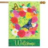 Zinnia Wreath Spring House Flag Welcome Floral 28" x 40" Briarwood Lane - 2 of 4