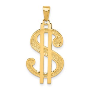 Black Bow Jewelry 14k Yellow Gold Dollar Sign Pendant, 17 x 34mm - 1 of 4