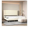 Coucheta Velvet Bed Frame with adjustable headboard, noise-free design & sturdy foundation. Features elegant button-tufted details. - 4 of 4