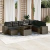 vidaXL 9 Piece Patio Sofa Set with Cushions - Gray Poly Rattan - 2 of 4