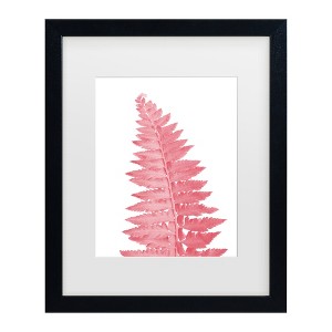 Trademark Fine Art - Rosana Laiz Blursbyai Pink fern leaf Matted Framed Art - 1 of 4