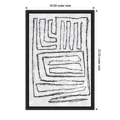 Black and White Abstract Canvas Lithograph Wall Art 16 x 23-in.