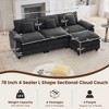 HYLEORY 105.9 in. Chenille Fabric 4-Seat Pillow Top Arm L-Shaped Secitonal Sofa with Ottoman - 2 of 4