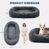 Human Dog Bed with Faux Fur, 65"x41"x12" Egg-Crate Orthopedic Foam, Removable Cover, Handle & Side Pocket for Adults & Pets - 2 of 4
