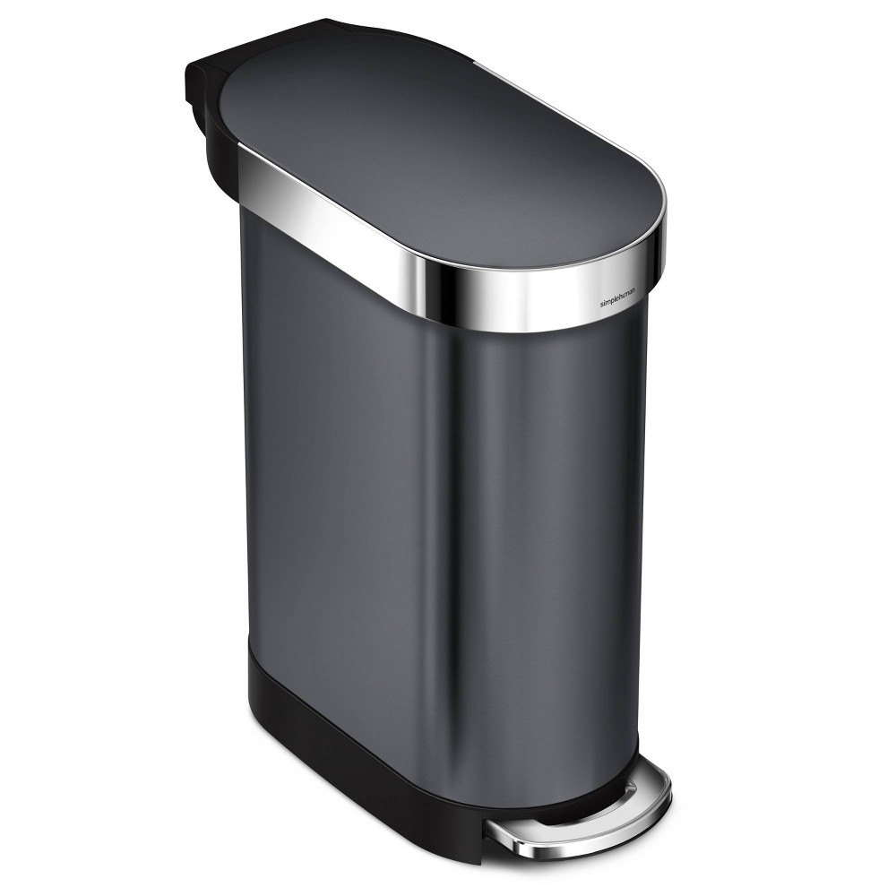 simplehuman 45 ltr Slim Step Trash Can  Stainless Steel