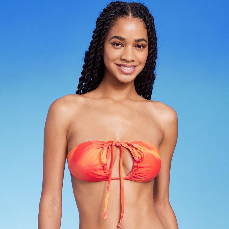 Women's Dye Effect Multiway Bikini Top - Wild Fable™ Red/Orange, 5 of 15