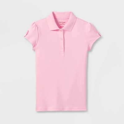 Girls' Uniform Interlock Polo Shirt - Cat & Jack™ Pink