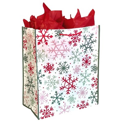 Jumbo Snowflakes Reusable Gift Bag White - Garven