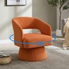Vynxaria Modern Velvet Swivel Accent Chair 360° Rotation, Curved Backrest, Round Barrel Design, Ideal for Livingroom bedroom - 3 of 4