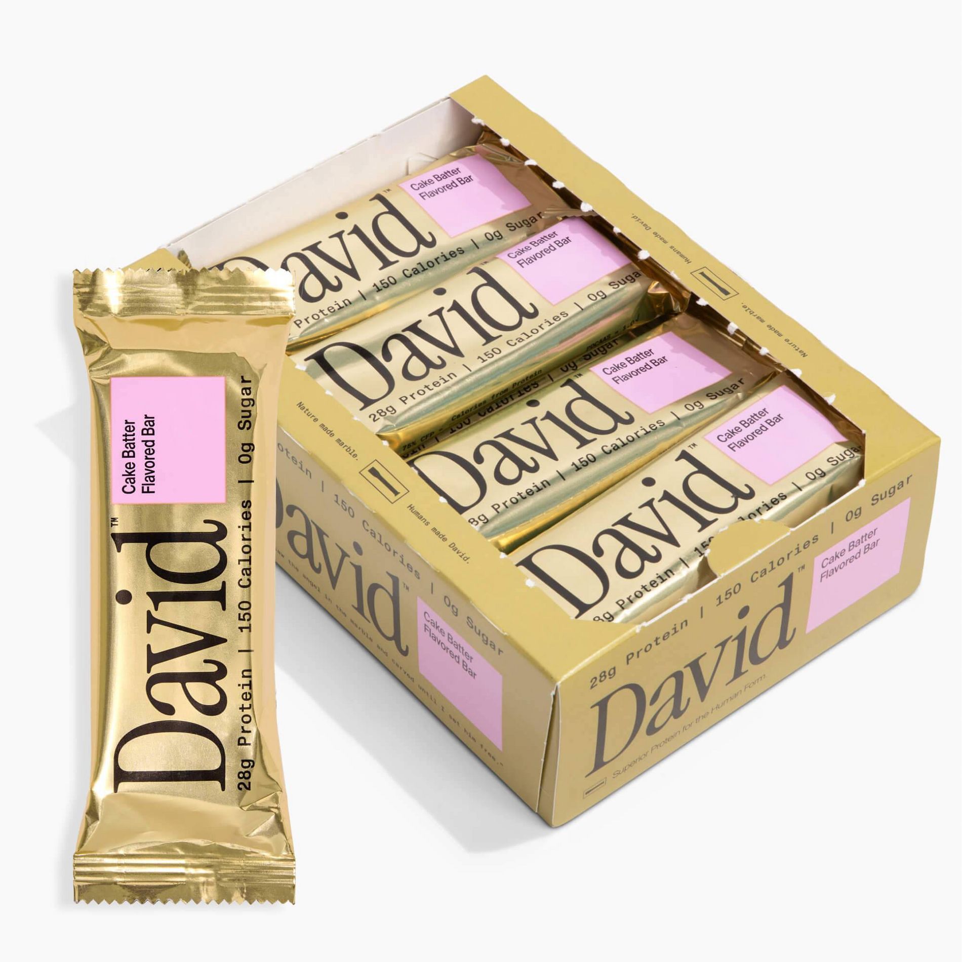 David Protein Bars with 28g Protein - Cake Batter Flavor - 12ct
