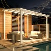 CLIHOME 10 ft. x 8 ft. Aluminum Sloped Roof Patio Cover Outdoor Pergola with UV Protection and Rust-Resistant Patio Canopy - 4 of 4