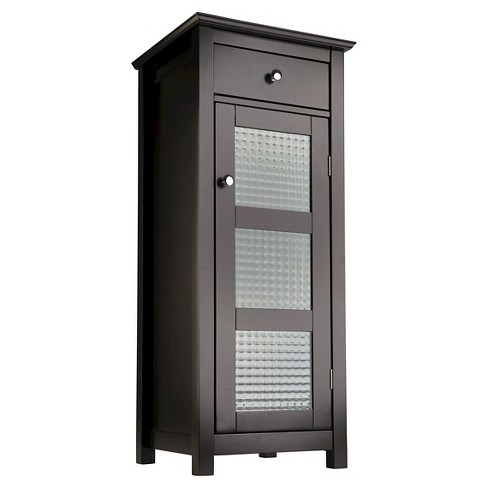 Chesterfield 1 Door Floor Cabinet With Drawer Dark Espresso