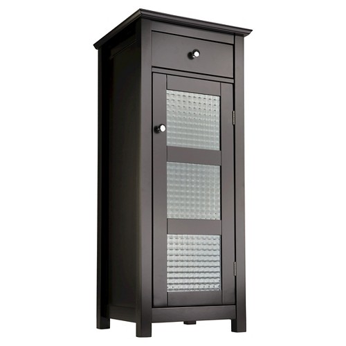 Chesterfield 1 Door Floor Cabinet with Drawer Dark Espresso - Elegant Home Fashions