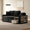 Christopher Knight Home Arvi 79.3'' Modern Chenille Upholstered Loveseat with Console, Storage Armrest and Pillows - 2 of 4