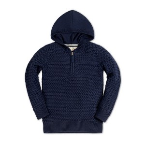 Hope & Henry Boys' Organic Long Sleeve Hooded Half Zip Sweater, Kids - 1 of 4