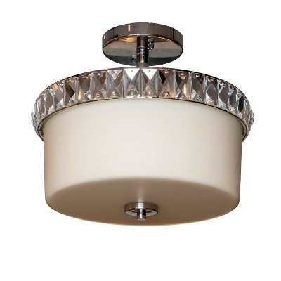 Light Convertible Semi Flush To Flush Mount Ceiling Light Chrome - Decor Therapy