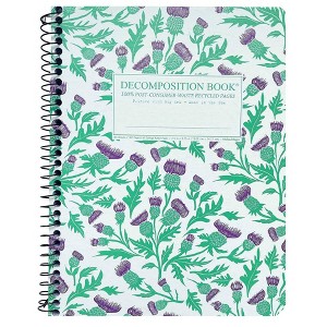Decomposition Book 160 Sheet College Ruled Spiral Notebook 7.5"x9.75" Thistles: School Supplies, Flexible Cover, Recycled Paper - 1 of 2