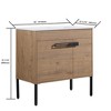 Bathroom Vanity With Sink Freestanding/Wall-Mounted Bathroom Vanity Ceramic Single Basin Set With Doors Adjustable Shelves For Bathroom - 3 of 4