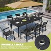 Pellebant 2.4m Patio Dining Table 6-8 People Durable WPC Tabletop Aluminum Frame Indoor/Outdoor Dining Table for Backyards Poolside Gardens - 4 of 4