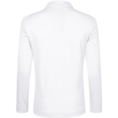Lars Amadeus Men's Lightweight Notched Lapel Solid Color Long Sleeve Blazer White X Large — фото 3