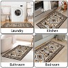 TOBILI Kitchen Rugs Sets 3 Piece,Non Slip Kitchen Rugs and Mats Non Skid Washable, Bohemian Kitchen Floor Mat Farmhouse for Hallway Entryway,brown - 2 of 4