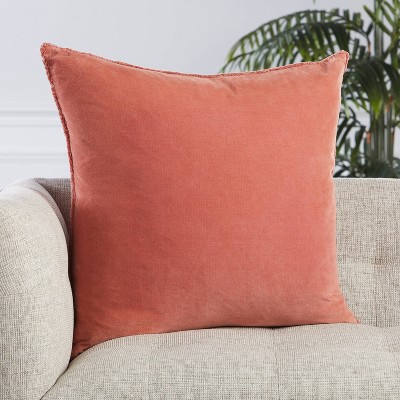 Sunbury Pink Embroidered Square Throw Pillow