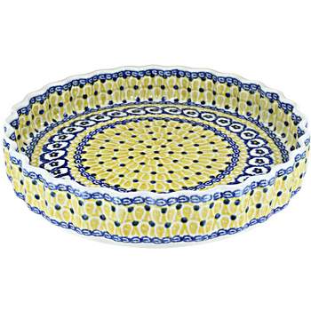 Blue Rose Polish Pottery 637 Ceramika Artystyczna Torte Plate