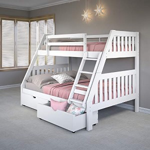 Donco Kids Austin Mission Twin Over Full White Bunkbed with Dual Underbed Drawers - 1 of 4
