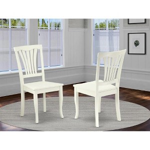 East West Furniture, Avon  Chair  with  Wood  Seat  -  Saddle  Brow  Finish,  Set  of  2 - 1 of 1