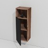 Chery Life 11.82'' x 11.82'' x 31.52'' in Black & Walnut Bathroom Floating Side Cabinet, Wall-mounted Storage Cabinet for Small Space - 3 of 4