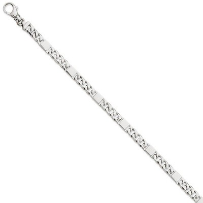 Black Bow Jewelry 5.5mm 14k White Gold Polished Fancy Link Chain Bracelet