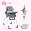 Coucheta Baby High Chair with Adjustable Height - Foldable Toddler Chair with Removable Tray, 7-Level Recline & Easy Clean - 2 of 4