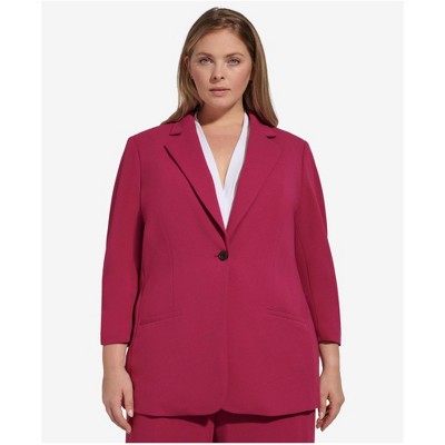 Calvin Klein Womens Scuba-Crepe Blazer Jacket