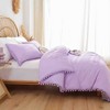 BAGOKIE 3-Piece Bed in a Bag Comforter Set with Pom Fringe - 2 of 4