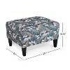 Christopher Knight Home Karaugh Contemporary Floral Pattern Storage Ottoman with Birch Legs - 3 of 4
