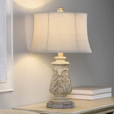 Anastasia Table Lamp Gray Wash - StyleCraft: Polyresin Antique Design, No Assembly, UL Listed, Beige Shade