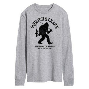 Men's - Instant Message - Squatch And Learn Long Sleeve Graphic T-Shirt - 1 of 4