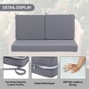 PAGED Outdoor Loveseat Cushion Set,48x24x4.5 inch,Waterproof Deep Seat Cushions for Patio Furniture,Double Seat (1 seat+2 back cushions) - 4 of 4