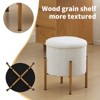 VYNXARIA Modern Round Storage Ottoman, Ottoman Foot Stools With Metal Base, Ottoman Footstool with Removable Lid Storage Ottoman - 4 of 4