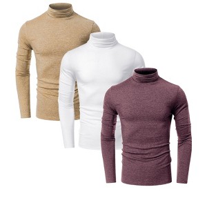 INSPIRE CHIC Men's Turtleneck Long Sleeve Slim Fit Soft Thermal