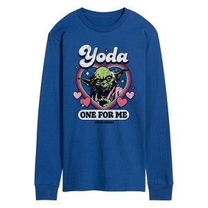 Men's - Star Wars - Valentine Yoda One For Me Long Sleeve Graphic T-Shirt - 1 of 4